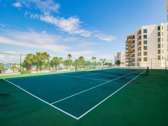 Waterview Towers boasts many amenities including tennis courts.