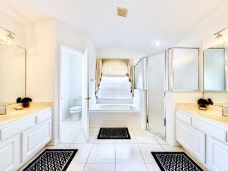 Walk in shower and large bath tub