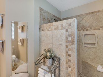 Large walk-in shower in master bath, Caribbean style