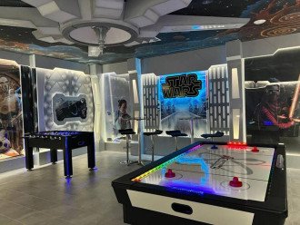 Air Hockey game within the Star Wars room