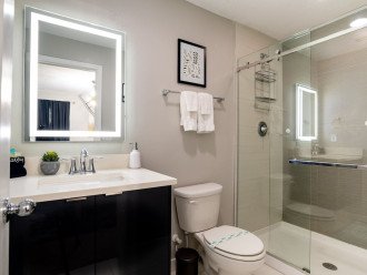 Ensuite Bathroom (1st Bedroom) with Single Vanity and Walk-in Shower
