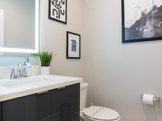 Downstairs bathroom with Single Vanity and Toilet