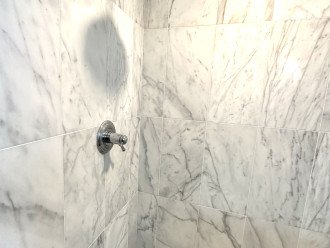 Carrara Marble Floor to Ceiling Shower