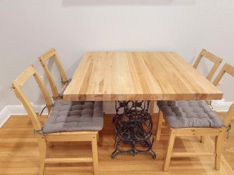 Butcher Block DIning Table also makes great Prep Center or Desk