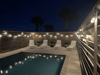 Enjoy an evening in the heated pool, with string lights (color changing remote)