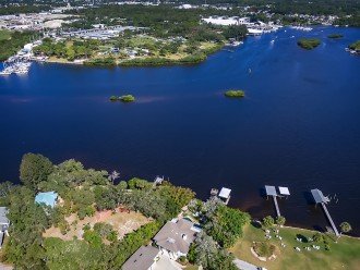 Aerial View of Dolphin Cove Villa and The Anclote River