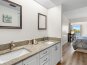 Brand New Granite, Cabinets, Faucets at the His and Hers sinks