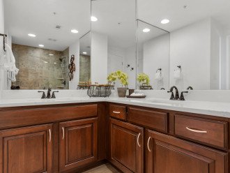 Double vanity in this LARGE bathroom off the 2nd master