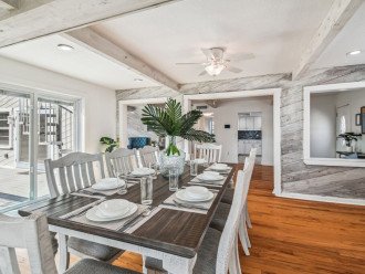 Dreamy coastal dining room. Gather for family meals, memories of a lifetime!