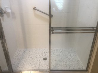 New TIle Floor and Lighting Update - Primary Bathroom - April 2024