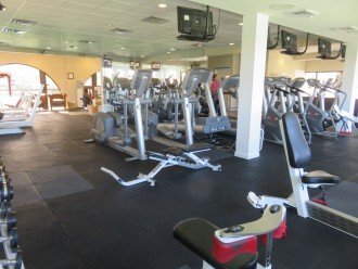 Fitness center above The Club small fee for guests use