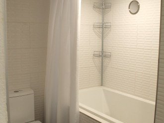 Deep soaker tub with shower in master