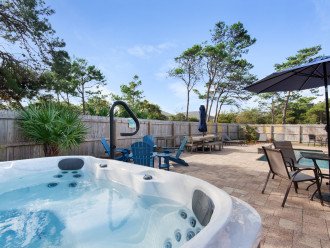 Enjoy private backyard with Jacuzzi Hot Tub and pool.