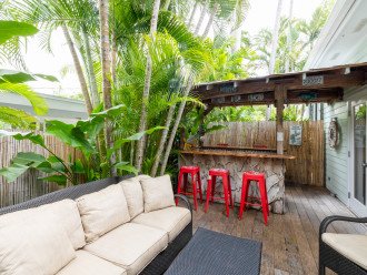 Outdoor sitting area with private bar