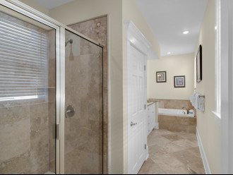 2nd floor king primary private bath with walk in shower and soaking tub (no jets)