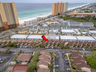 Enjoy the quiet west end of PCB at the Seabreeze condo at Portside #39