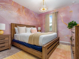 Marble Pink Bedroom upstairs with King Bed