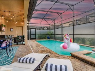 This outdoor patio with private pool and hot tub is perfect way to relax.