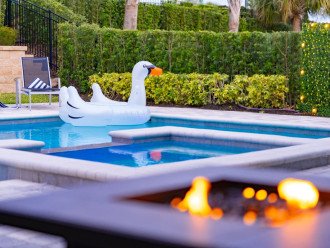 Your private heated pool and hot tub are waiting for you.