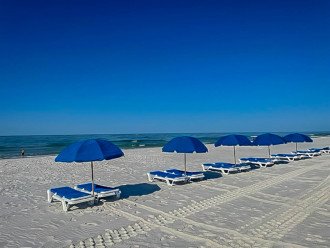 Live lavishly with your own set of beach chairs and umbrella - included with your rental! This is worth $50/day.