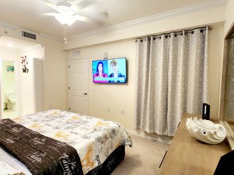 Master Bedroom with King Bed, Dresser, Night Stands &Smart TV with Cable Ready