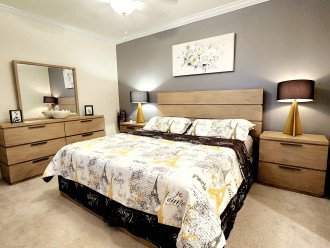 Master Bedroom with King Bed, Dresser, Night Stands &Smart TV with Cable Ready