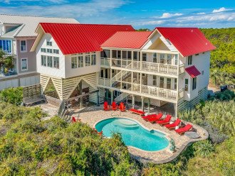 Experience coastal living at its finest in our 6 bedroom, 5 bathroom beachfront paradise on St. George Island. From the private pool to the screened-in deck with ocean views, every detail of this elegant home is designed for relaxation and luxury.