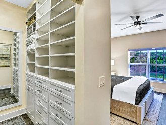 This stunning room also has its own large walk in closet area with so much space for throughout your stay.