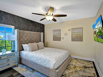 Bedroom number 3 is another beautiful oasis with a queen sized bed and of course your own 55” HDTV with Roku for you to enjoy each evening. The bedside lamp provides the perfect lighting for those that like to read before sleeping.