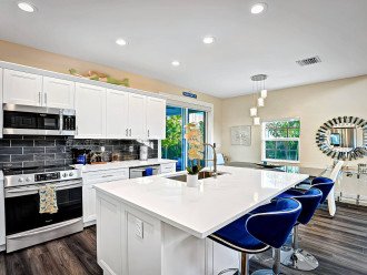 The kitchen is a true delight, use the cooker, oven, microwave, refrigerator, freezer, toaster, kettle, blender, rice cooker, waffle maker, and of course a coffee maker for all you coffee lovers! For style the kitchen also has under cabinet lights.