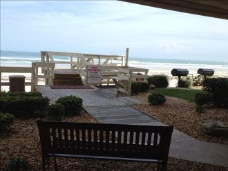 Enjoy picnics and outside events on the oceanfront deck with a grill area.