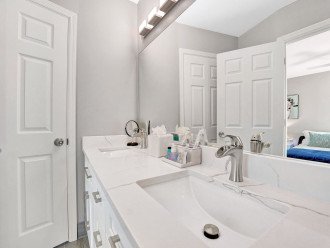 Get ready in style with his and hers sinks allowing for lots of room whilst getting ready in the morning. Stay connected with your loved one at all times!