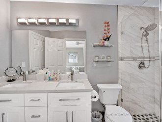 Welcome to the bathroom! Situated in the master bedroom as an ensuite bathroom - there is also access from the hallway into this bathroom to allow more convenience throughout the day. Get ready in style in this beautiful bathroom.