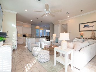 Enjoy this beautiful family room with side by side glider rockers.