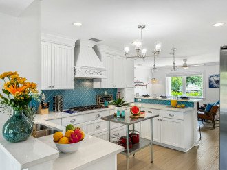The bright, stylish kitchen is perfect for the chef in the group.