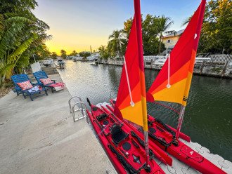 Hop on the two sailing kayaks included in your stay.