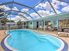 Screened, heated pool - Sarasota Extended Stay Home near Siesta Key Beach