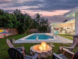North Miami Beach Pool House With Fire Pit Area