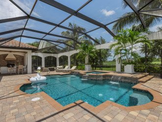 Heated pool and spa with golf course and water views - Southern exposure