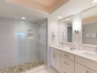 Primary bathoom - his and hers vanity and walk-in shower - WOW!