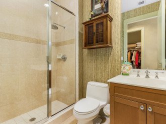 Full bath with vanity and walk-in shower