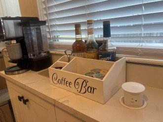 Coffee bar also has a pop up charging station