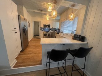 Open concept kitchen with island