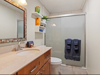 Newly renovated bathroom with walk-in shower