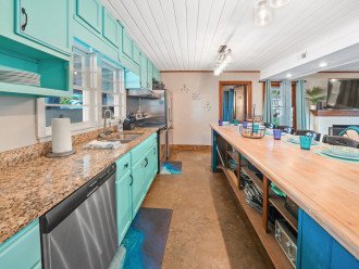 Coastal Blue Kitchen, with Oversized Island