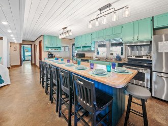 Coastal Blue Kitchen, with Oversized Island