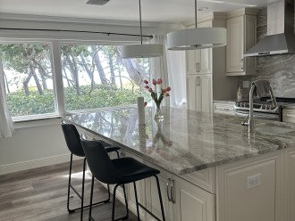 kitchen with view to beach