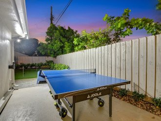 Our backyard also has a ping pong table, providing endless entertainment options right here at our Delray Beach retreat.