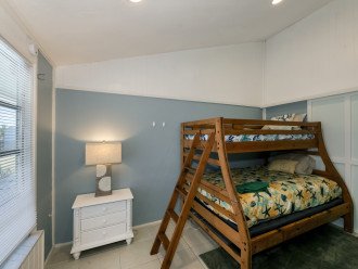 Bedroom 4 - queen over twin bunks - overlooking pool area