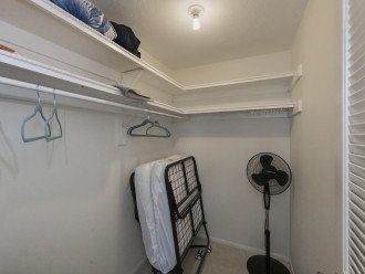 Master bedroom - walk in closet - with roll away bed for extra sleeping